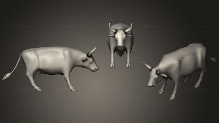 Animal figurines (Low Poly Cow1, STKJ_1743) 3D models for cnc